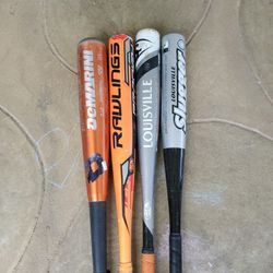 Lot Of 4 Baseball Bats