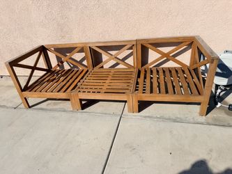 Patio teak love seat