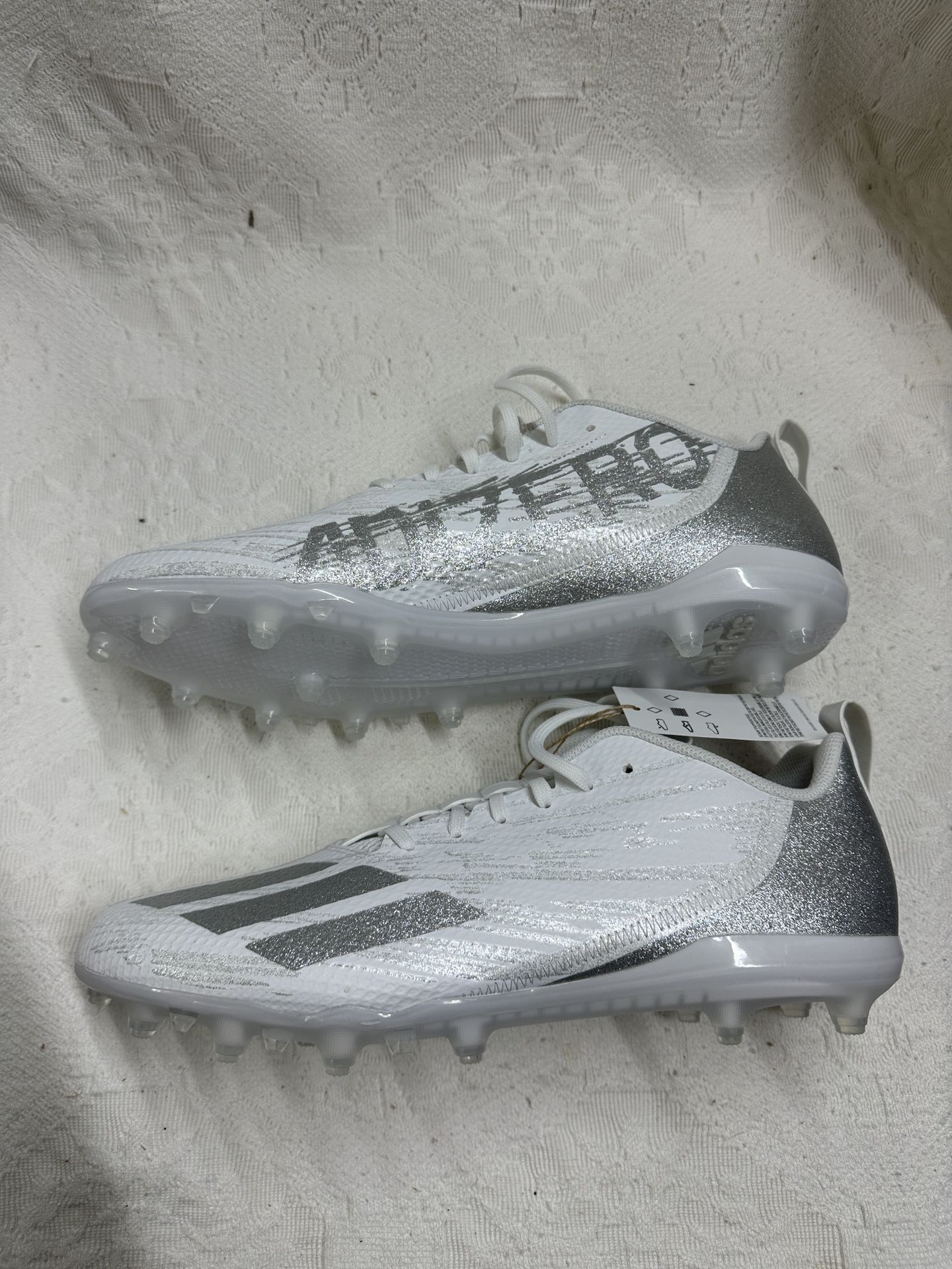 Adidas Adizero Spark Mens Size 13 Molded Football Cleats White Silver GY4521 New