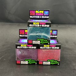 NeeDoh Nice Cube Glitter & Glow - Blue, Pink & Purple
