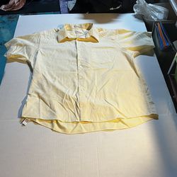 Van Heusen Mens Shirt 18 Sateen Button Wrinkle Free Short Sleeve Regular