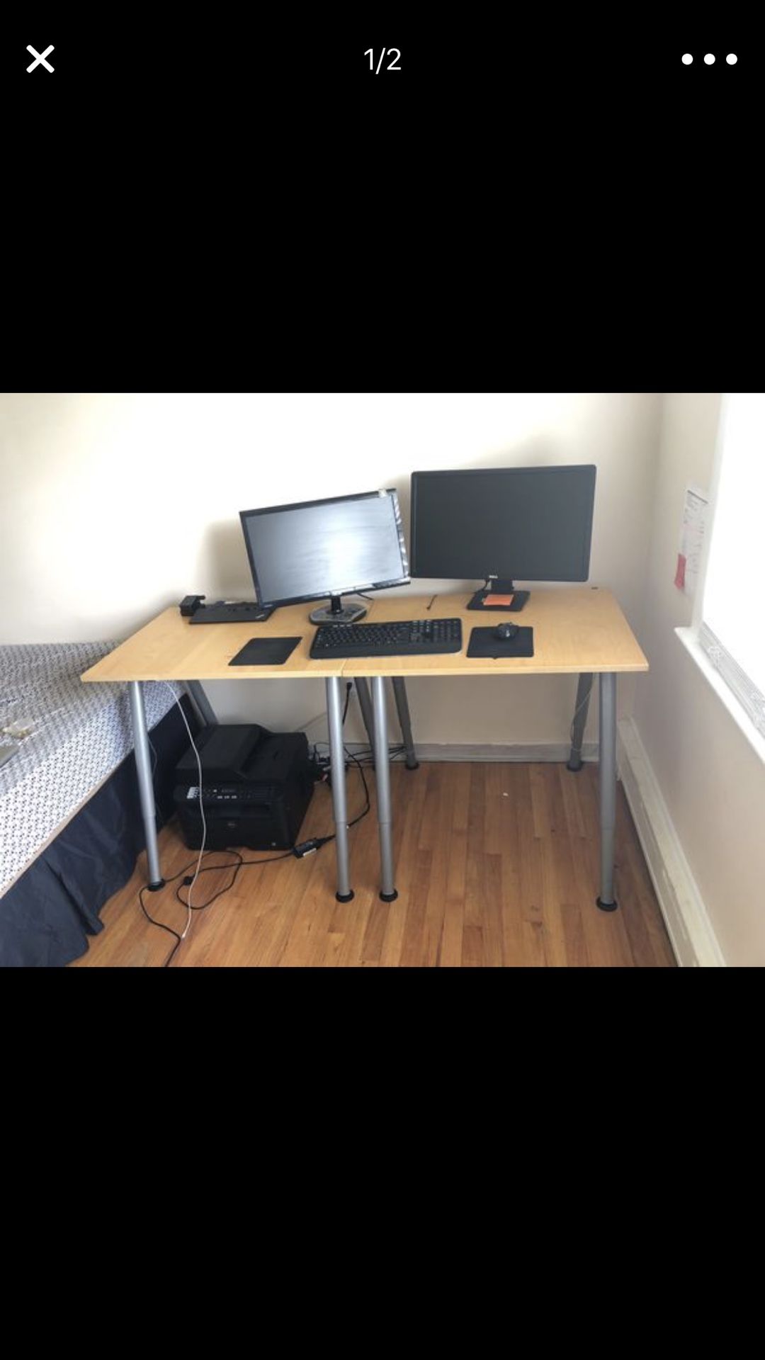IKEA galant desk. Adjustable legs