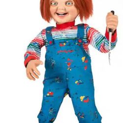 NEW - 3.5 ft. Animated LED Scarred Chucky Figurine