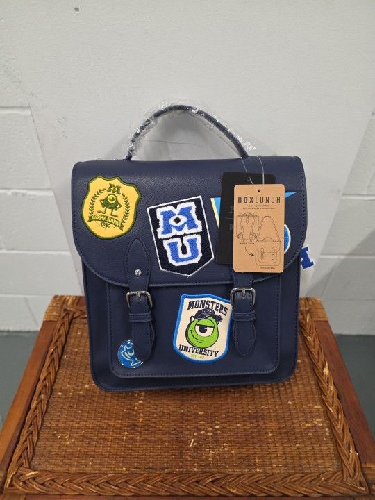 Disney's Pixar Monsters University Patches Mini Backpack/ Shoulder Bag NWT
