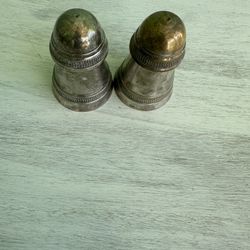 Vintage Sterling Silver Mini Salt And Pepper Shakers