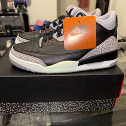DS 7 men’s Jordan 3 “black cement” with replacement Jordan 3 box