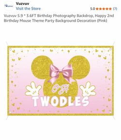 Oh Twodles 2nd Birthday Party Backdrop