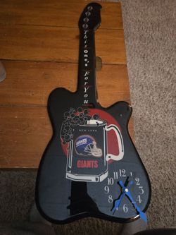 New York Giants Guitar-Shaped Wall Clock