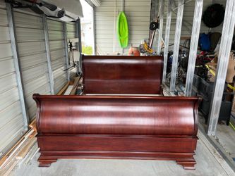 CA King Sleigh Bed (no mattress) & 2 Night  Stands