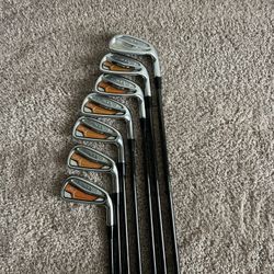 Cobra Amp Forged Golf Irons 4-P KBS $-Taper X 130 Plus Bag