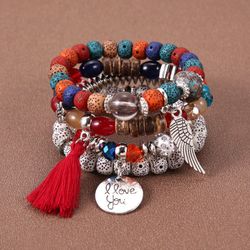 4 Pcs Handmade Bodhi Natural Seed Adjustable Bracelets