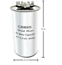 CBB65 45+7.5 uF 45/7.5 MFD Dual Run Start Capacitor 45 7.5 Round