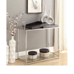 Stylish Brand New High Quality Tempered Glass Console Table withTrays