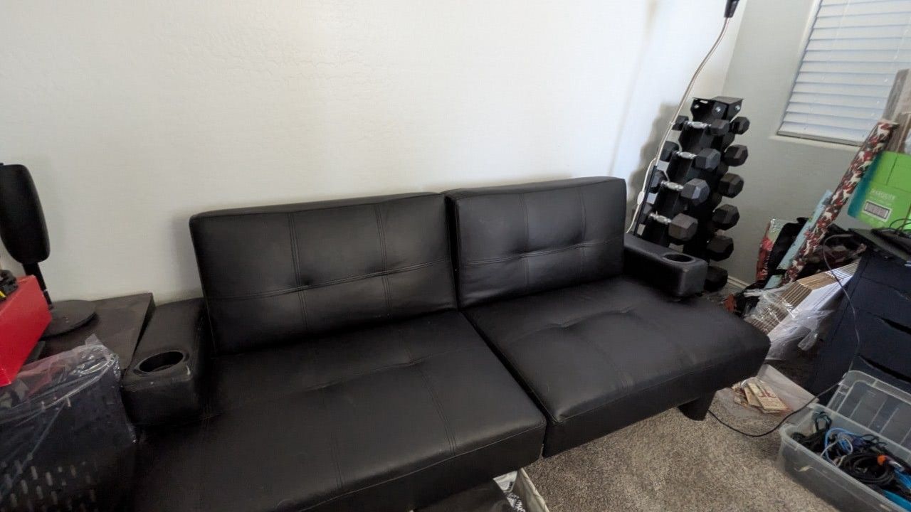 Faux Leather Futon -70"