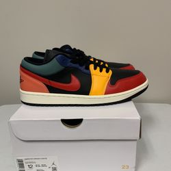 Air Jordan 1 Low SE - Black Multi-Color Women’s Size 12