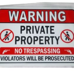 Warning Private Property No Trespassing Metal Sign