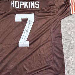 Dustin Hopkins Signed Autographed Custom Jersey - Jsa Coa Sticker Only- Browns