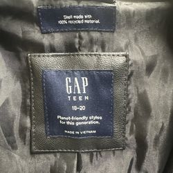 Gap Faux Leather Moto Jacket Black New with Tags 18-20 Big kids - Gap