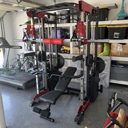 Smith Machine 200 | Adjustable Bench | 245lb Cast Iron Olympic Weights | 7ft Olympic Bar | Fitness | Gym Equipment | FREE DELIVERY 🚚 
