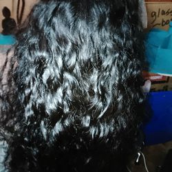 16 in. Human hair wig Black