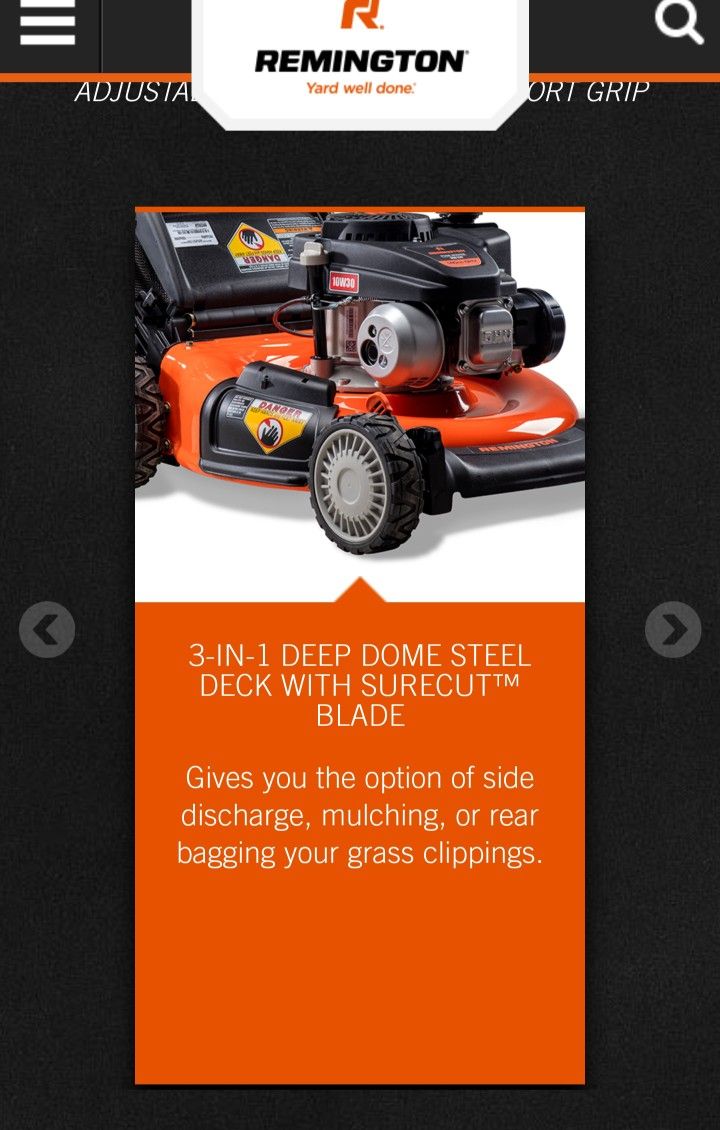Remington RM130 Trail Blazer 140cc 3in1 Gas Push Lawn Mower