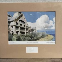 RARE NEW Disney Vero Beach Member Matted Art Print Matted Vacation Club 11x13 just $10 xox