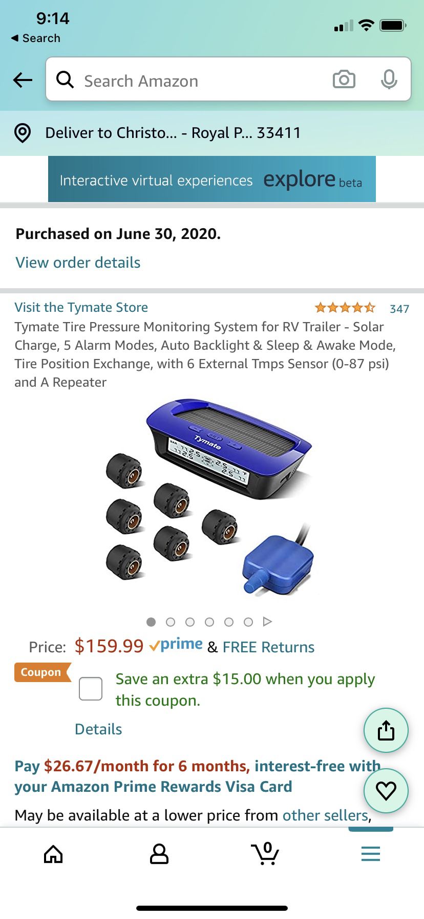Tymate tire pressure monitoring system