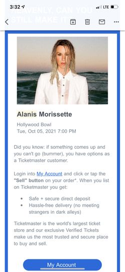 Alanis Morissette concert Tickets
