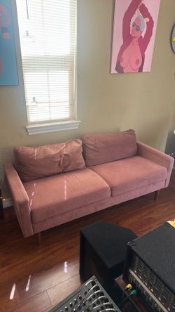 Soft Couch Mauve with wooden legs (used)