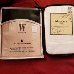 2 SETS OF KING PILLOW CASES 