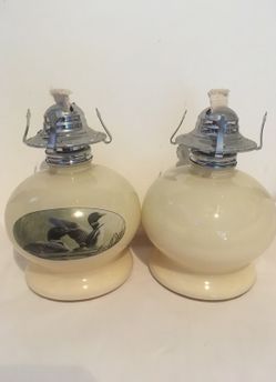 Pair of Lamplight Farms kerosene lanterns