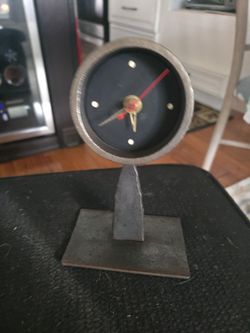 Hand forged iron desk clock