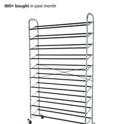 50 Pair Rolling Sturdy Shoe rack (100 Total Shoes)