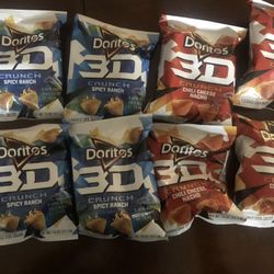 Doritos 3D Crunch 2 Flavor Variety Pack, 0.625 oz (8 Pack)