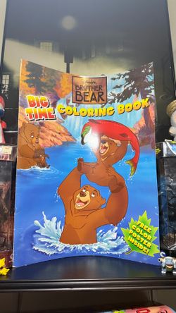 New Vintage 2004 Disney Brother Bear Big Time Coloring Book With Free Coloring Poster