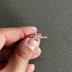 Pandora Sparkling Elevated Heart Ring 14k Rose Gold Plating