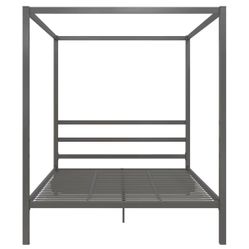 Gray Metal Queen Size Canopy Bed