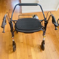 Nova Mighty Mack Heavy Duty Rollator Walker 500 Lb Weight Capacity Color Blue