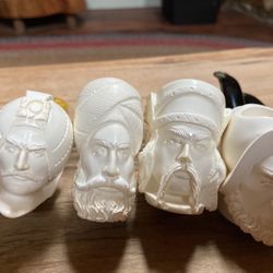 SET OF 6 ANTIQUE MEERSCHAUM PIPES FROM TURKEY