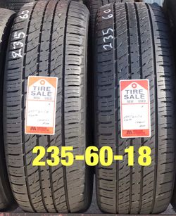 2 used tires 235/60/18 Kumho Crug