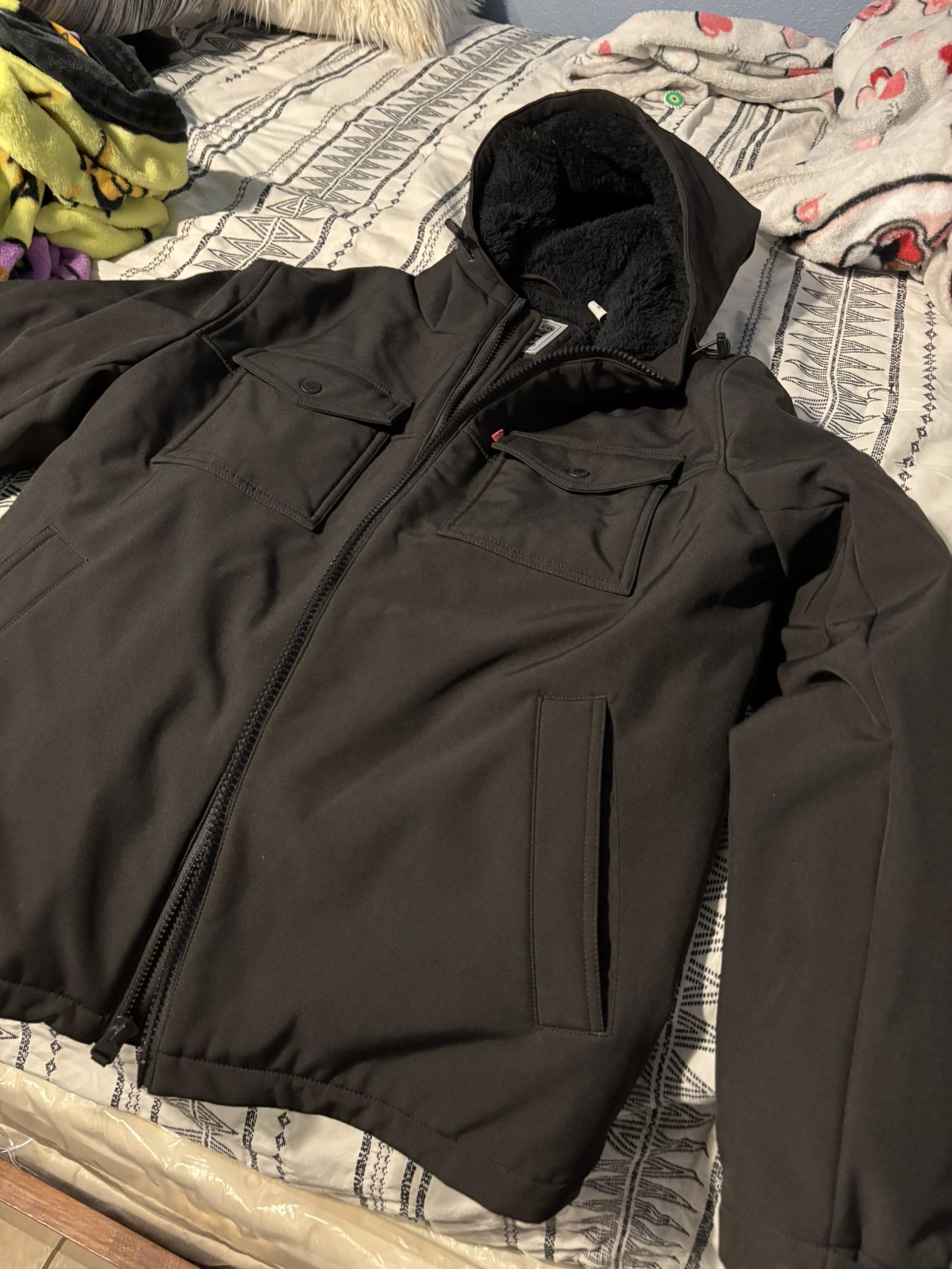 Black LEVIS 2 Pocket Puffer Jacket