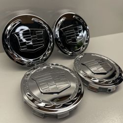 Set 4pcs Chrome 83mm Wheel Center Caps For Cadillac 05-14 Escalade