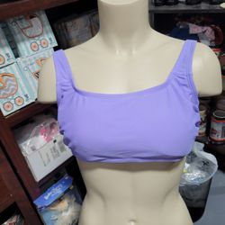 Xhilaration Juniors' Bralette Bikini Top Purple, D/DD