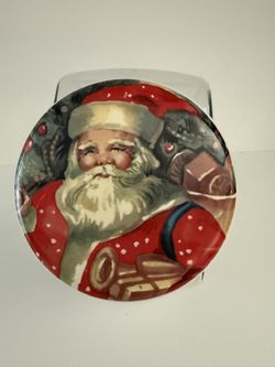 Anchor Hocking Santa Claus Christmas Glass Cookie Jar Container. VNTG