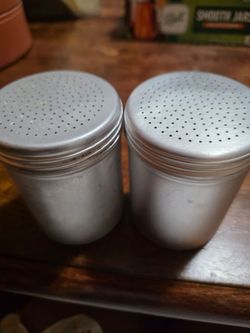 Set of 2 Aluminum salt/pepper/ or other spice shakers