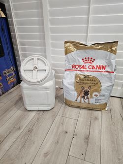 Royal Canin Breed Health Nutrition French Bulldog Adult Dry Dog Food, 30-lb bag

Vittles Vault Traditional Pet Food Storage Container 40 lb

Both for 