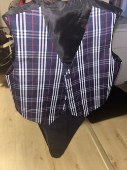 2T Boys plaid Design vest And Pant