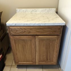 Wooden Cabinet with Laminate Countertop 