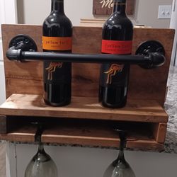 Modern Industrial Wine,Champagne, Liquor Rack(Anniversary,Birthdays,Gifts)