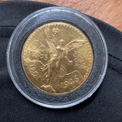 1946 Gold Coin Mexico 50 Peso